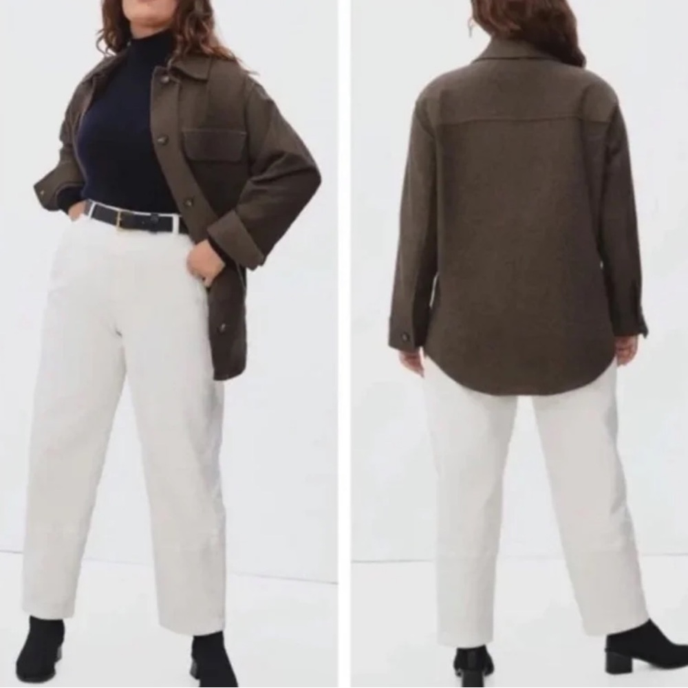 Everlane Olive Green Wool Shacket